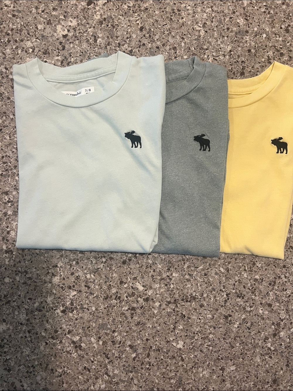 abercrombie kids Short Sleeve Tee Trio - Light Blue, Gray, Yellow
